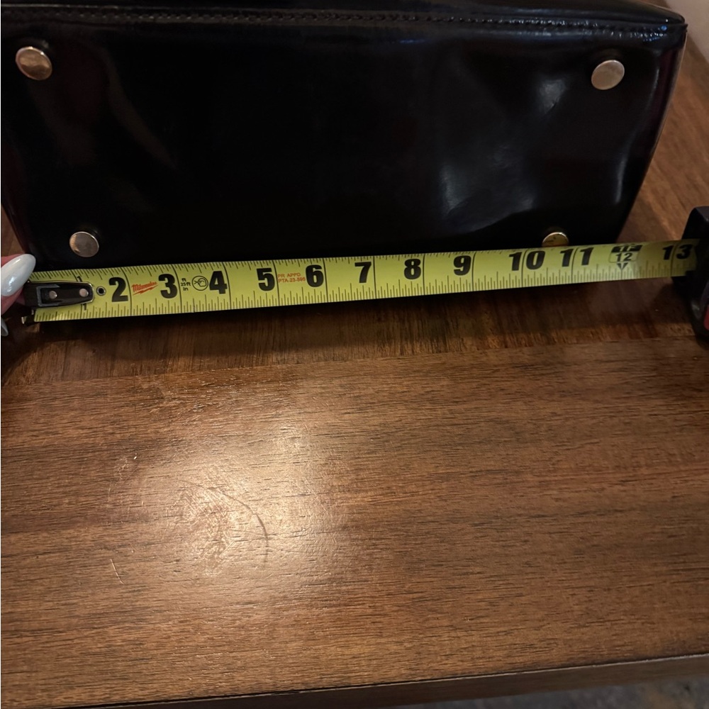 Michael Kors Glossy Black Patent Satchel with Gold Hardware - Picture 9 of 10